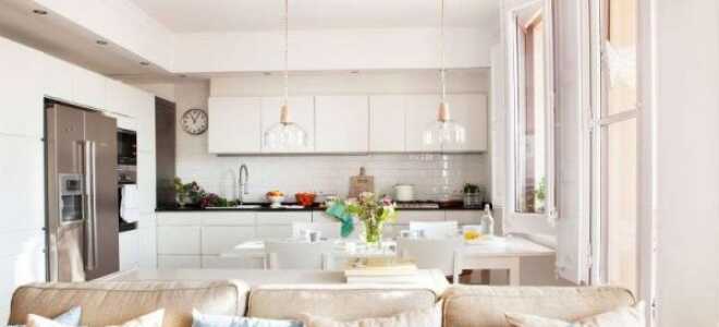 Дизайн студии 30 кв м — фото кухни гостиной