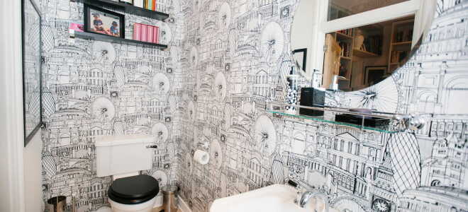 Виды обоев для туалета и их особенности