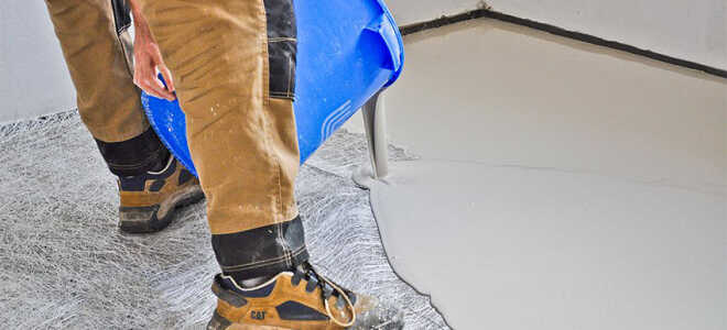 Создание наливного пола в ванной комнате