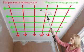 Как красить потолок акриловой краской валиком