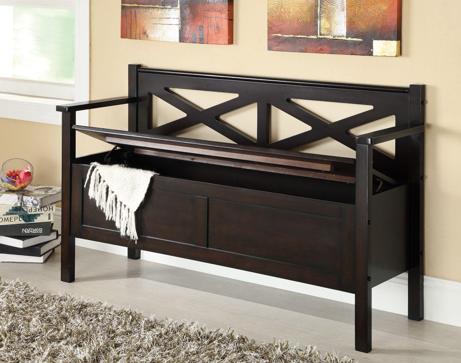 Скамейка с ящиком в прихожей