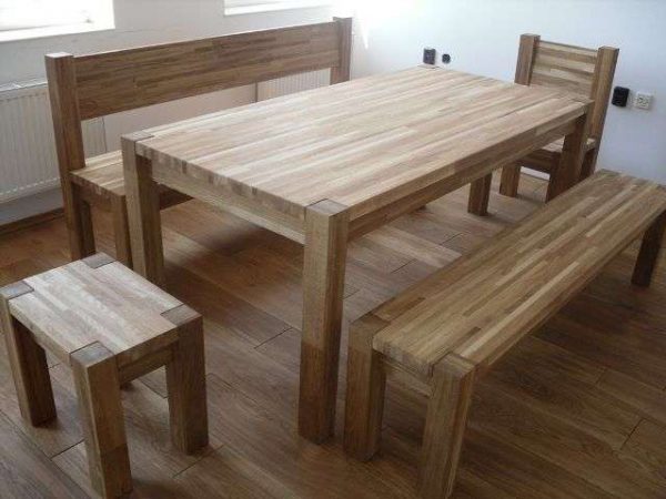 стол со стульями своими руками из мебельных щитов
