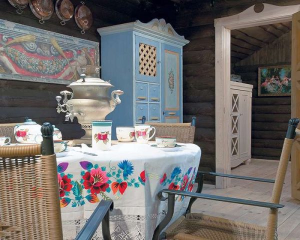 самовар на кухне в стиле кантри