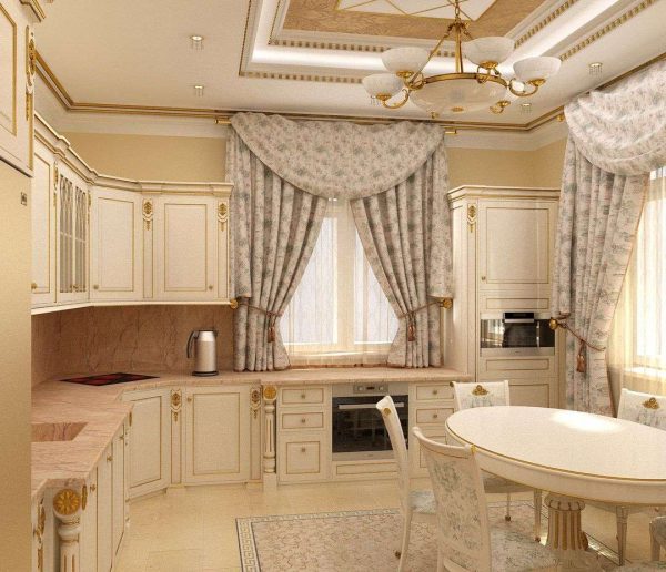 ламбрекены в интерьере кухни